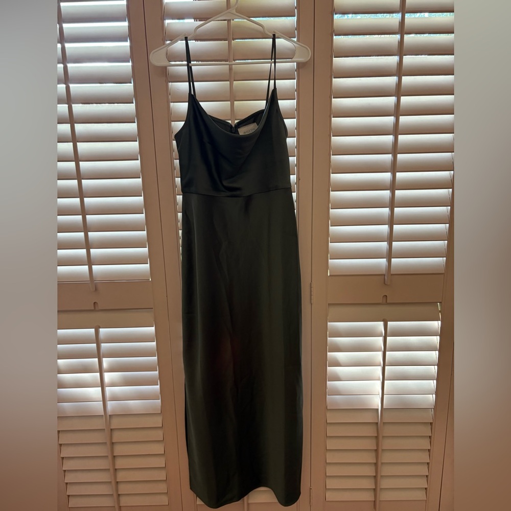 Elegant Forrest Green Satin Bridesmaid Dress